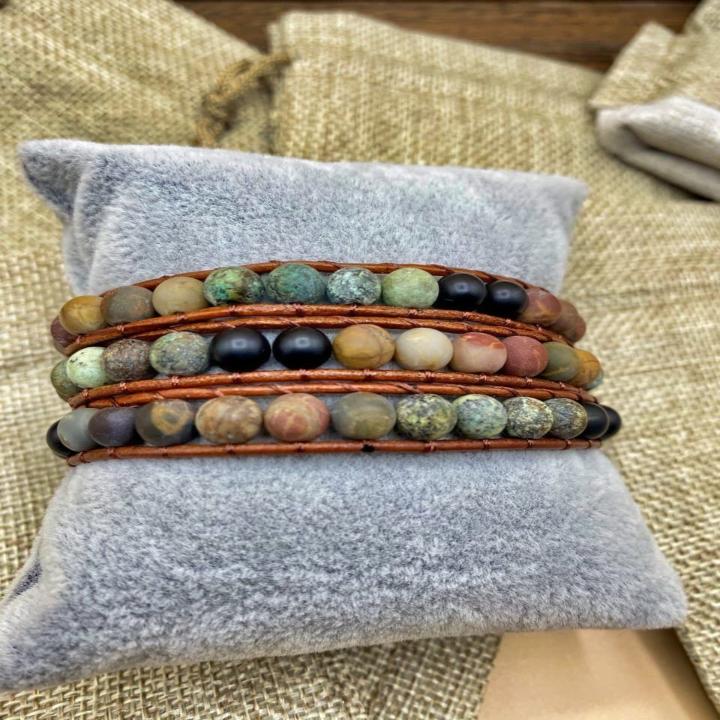 Handmade Bohemian Retro Rope Wrapped Earth Beads