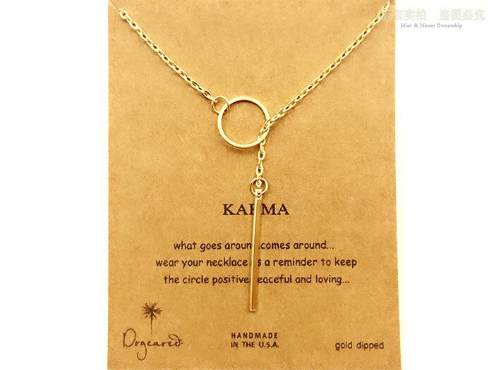 "Karma" Choker with Circle and Drop Bar On Message Gift Card